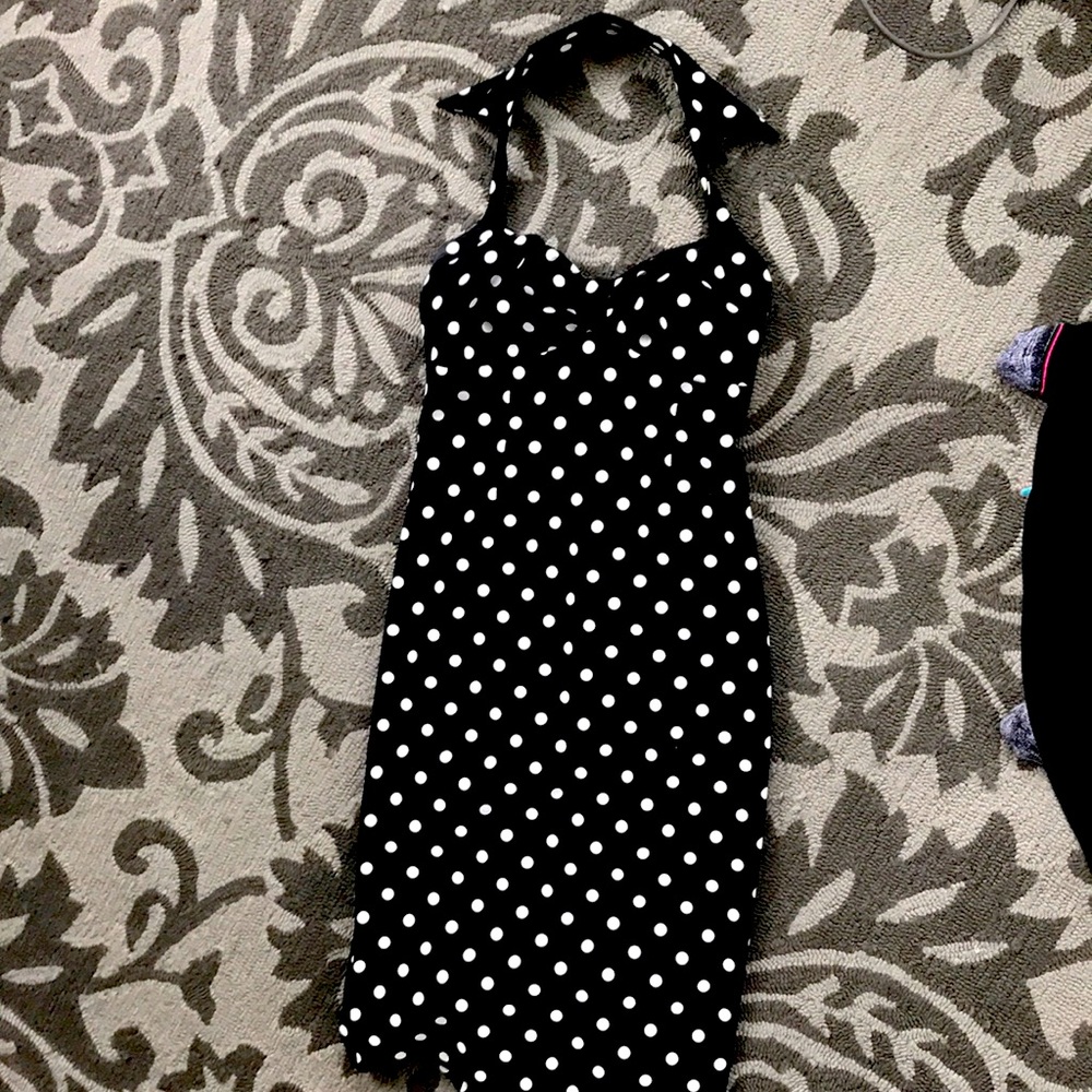 Vintage inspired shimmy dress polka dot